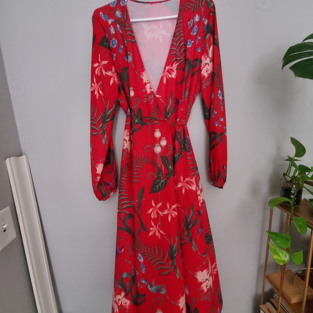 Vintage floral wrap dress